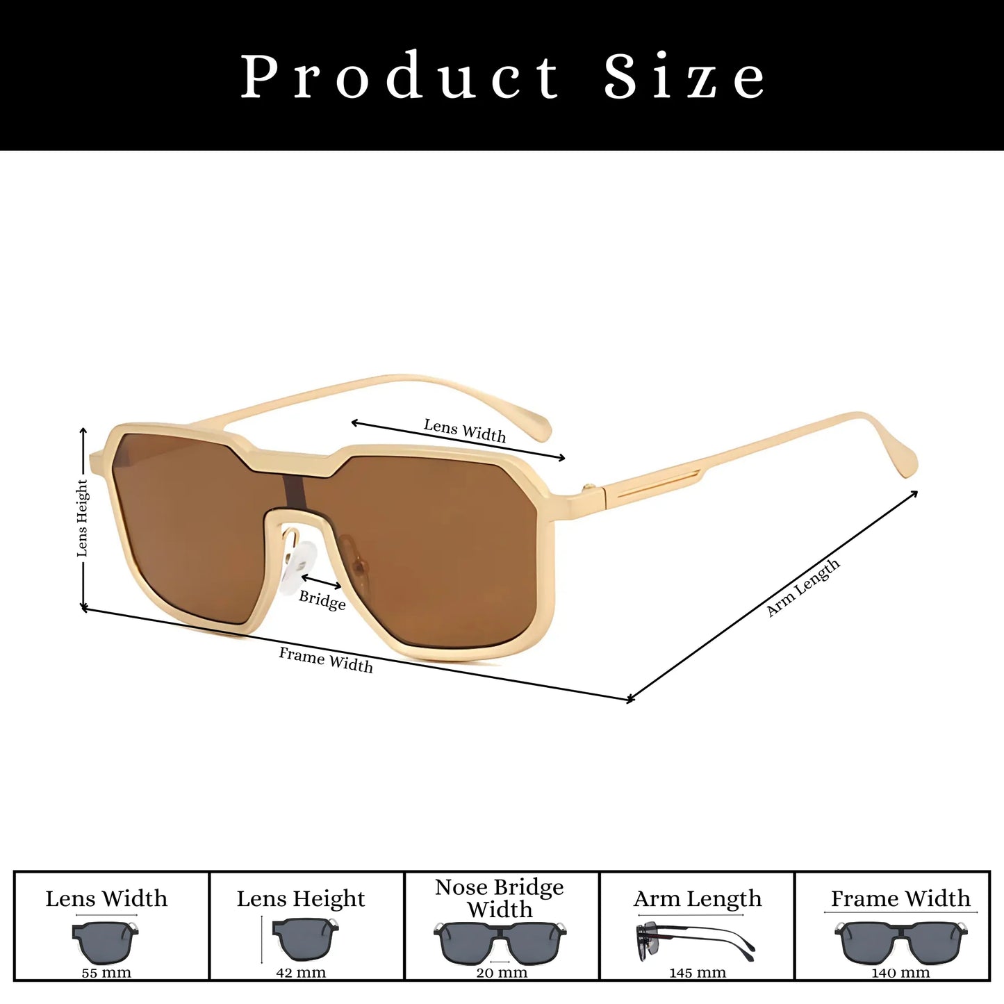 FILZA GLASSES GOLD BROWN RIVALED SUNGLASSES