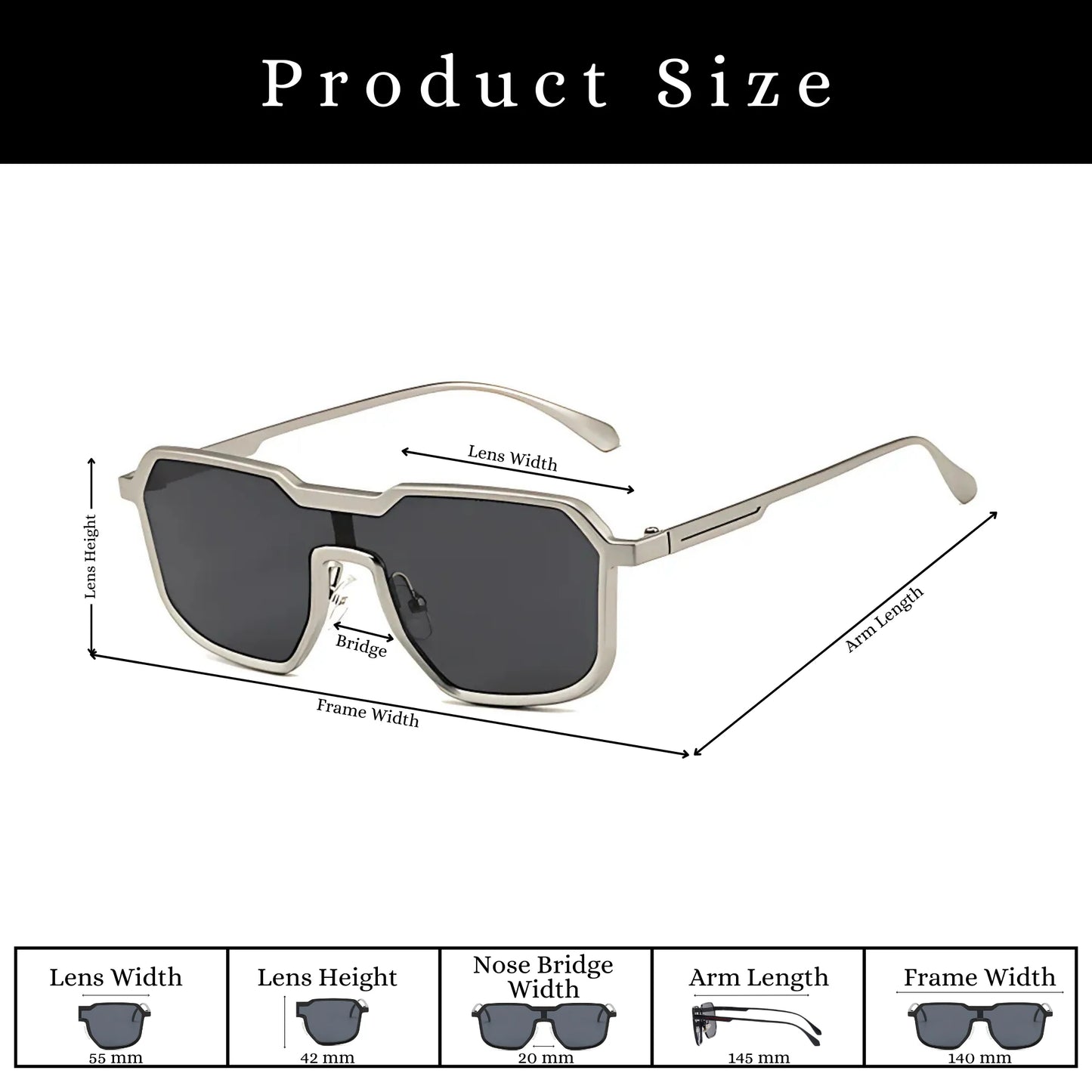 FILZA GLASSES SILVER BLACK RIVALED SUNGLASSES
